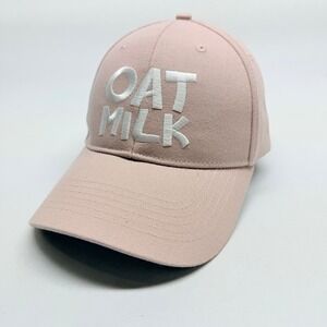 Miniso Oat Milk Embroidered Baseball Cap Pink Adjustable Strapback Hat 58cm